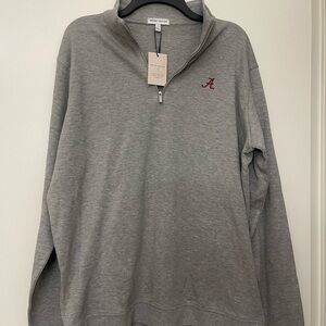 Peter Millar Gray Zip Up Sweater with Soft Texture
